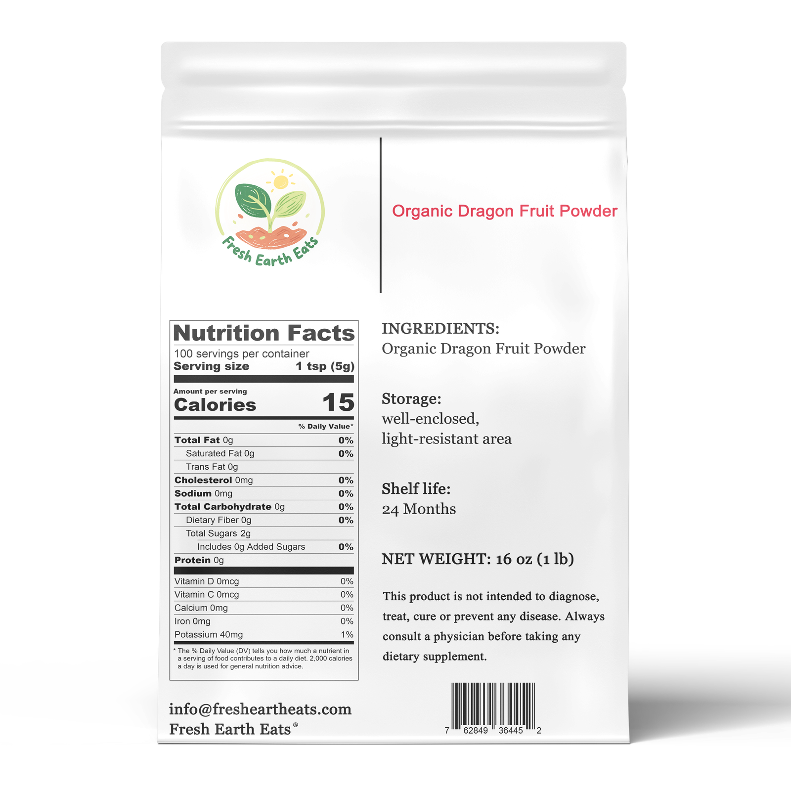 organic dragon fruit powder